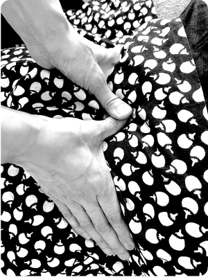 photo of therapist's hands during a session
